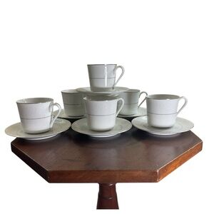 Southwicke Porcelain China White Lace Lot of 6 Cups & Saucers Japan